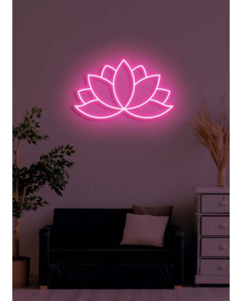 Lotus Neon Enlightenment and Purity in Radiant Form