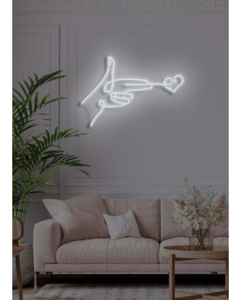 Love shot Neon Cupid's Arrow in Bright Light