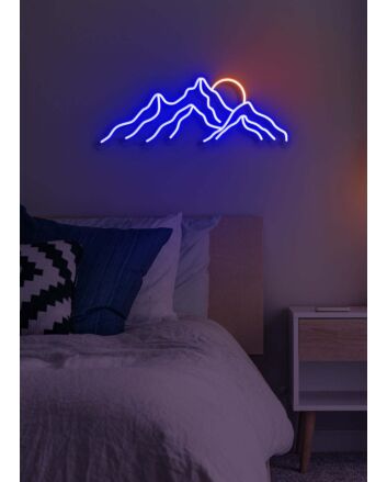 Mountain Sunrise Neon Dawn of New Beginnings