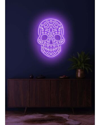 Skull Neon Reminder of Life&#039;s Edge and Vibrancy