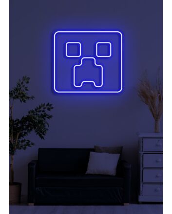 Square face Neon Abstract Artistic Piece, Adding a Contemporary Touch