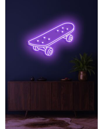 Skateboard Neon Dynamic Display Capturing the Spirit of Adventure and Freedom