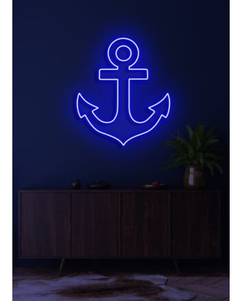 Anchor Neon Illuminating Stability and Strength, Perfect for Nautical Themes