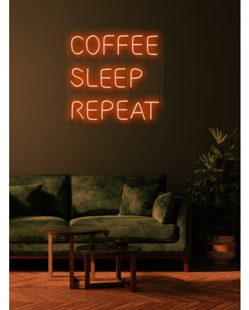 Coffee Sleep Repeat Neon Cycle for Caffeine Devotees