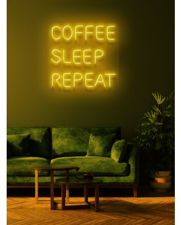 Coffee Sleep Repeat Neon Cycle for Caffeine Devotees