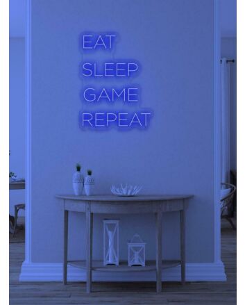 Eat Sleep Game Repeat Neon Tribute to Gaming Lifestyle