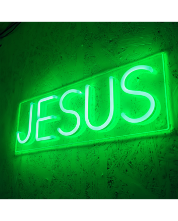 Jesus Saves Radiate His Divine Grace in Neon