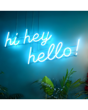 Hi Hey Hello Neon Sign Illuminate Your Greeting with Vibrant Energy