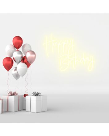 Happy Birthday Illuminate the Special Day with Joyful Neon
