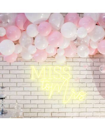 Miss to Mrs Bridal Transition Beautifully Lit in Neon