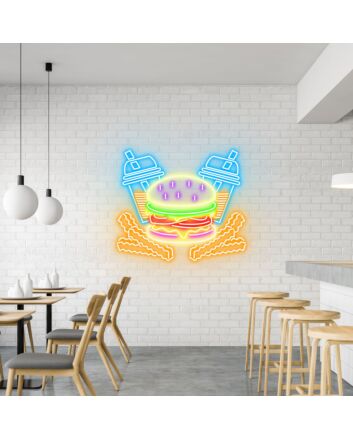 Burger Fries &amp; Shakes Classic Neon for American Diners