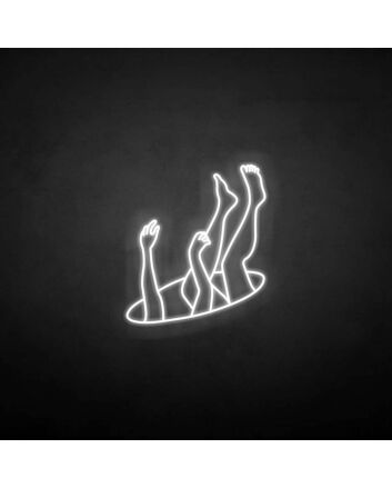 &#39;Drop into hole&#39; neon sign