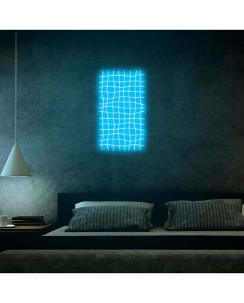 Wavy Trippy Net Psychedelic Neon Art for Modern Spaces