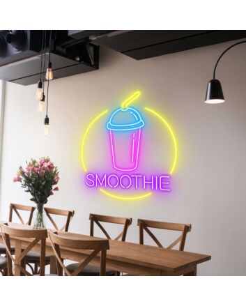Customize Smoothie Circle Refreshing Neon Glow for Smoothie Spots