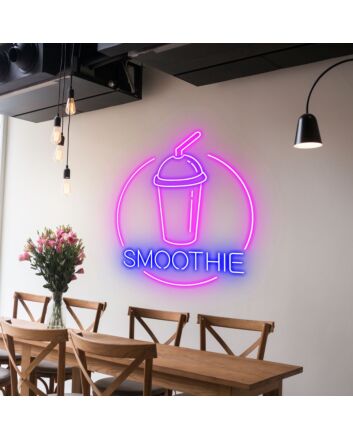 Customize Smoothie Circle Refreshing Neon Glow for Smoothie Spots