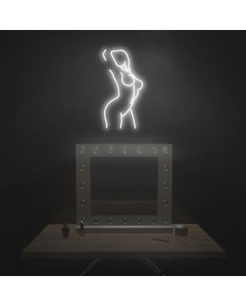Female Figure Celebrate Beauty with Elegant Neon