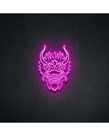 Dragon Head Unleash Fantasy with Fiery Neon