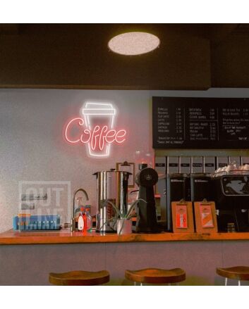 Customize Coffee Cup Enhance Your Mornings with Inviting Neon