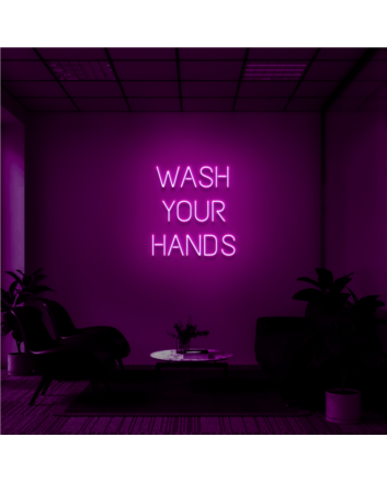 Wash your hands Add a Fun Twist to Hygiene with Neon Sign
