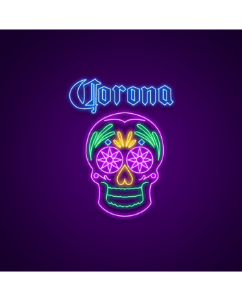 Corona Skull Unique and Bold Neon Statement Piece