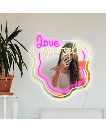 Self-Adoration Wavy Neon Mirror - Love Yourself