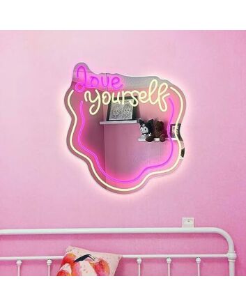 Self-Adoration Wavy Neon Mirror - Love Yourself