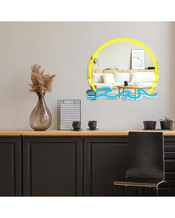 Sunset Wave Glow Neon Mirror Sign