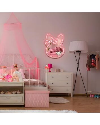 Cute Rabbit Neon Mirror Sign