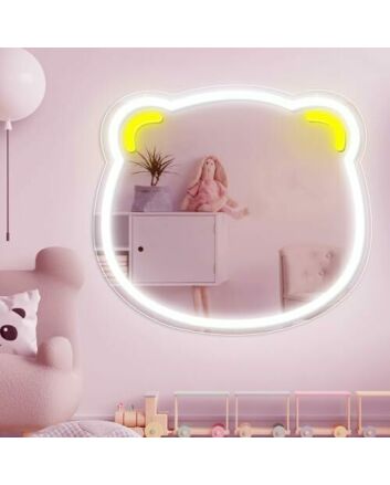Cute Bear Neon Mirror