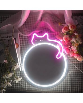 Dreamy Kitten Neon Mirror Sign