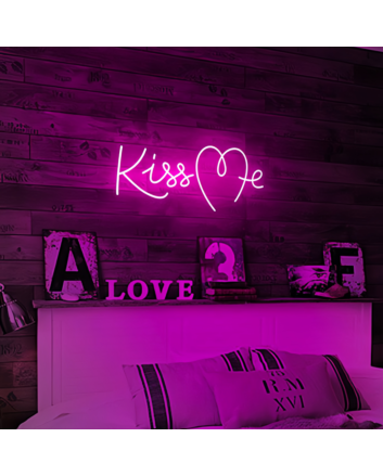 Kiss Me Neon Art Sign Add a Touch of Romance to Your Space
