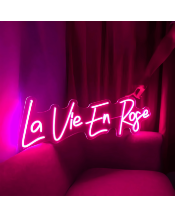 La Vie En  Rose Neon Sign: Illuminate Your Love Story