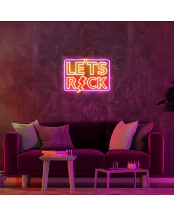 Lets Rock Music Neon Art: Amplify Your Musical Vibes