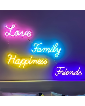 Love, Family, Happiness, Friends: Illuminate Your Space with Neon Warmth and Cheer
