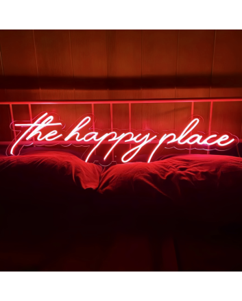 The Happy Place Neon Sign: Illuminate Your Space with Joy and Positivity
