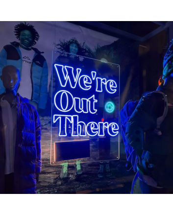 We're Out There Neon Sign: Adventure Awaits with Neon Light