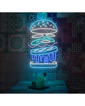 Burger: Light Up Your Space with Neon Flavor