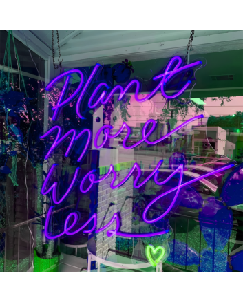 Plant More Worry Less: Illuminate Your Space with Neon Relaxation