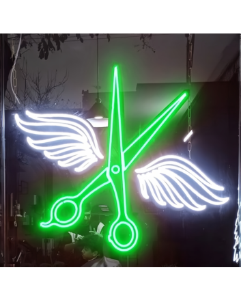 Scissors Beauty Salon: Light Up Your Space with Neon Style