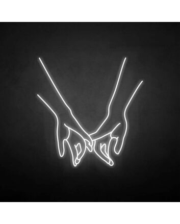 &#39;Hands with love&#39; neon sign