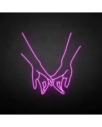 &#39;Hands with love&#39; neon sign