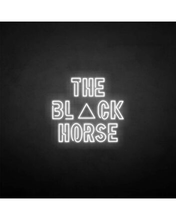 &#39;The Black Horse&#39; neon sign