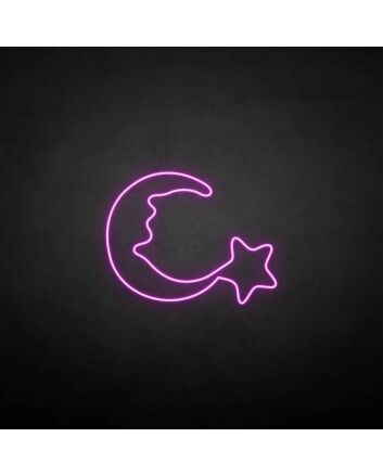 Moon and star2&#39; neon sign
