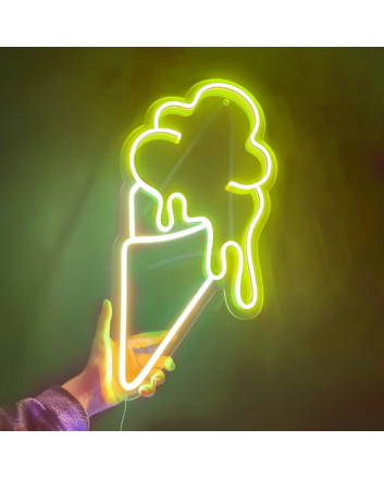 Sweet Indulgence Ice Cream Cone Neon Sign