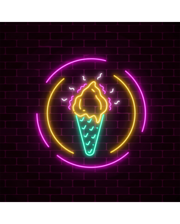 Chill Out Ice Cream Cone Neon Sign