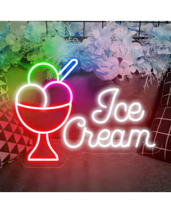 Customize Creamy Delight Ice Cream Cup Neon Sign