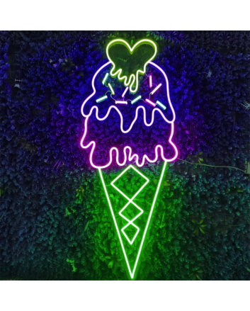 Frozen FantasyTempting Ice Cream Neon Sign