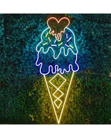 Frozen FantasyTempting Ice Cream Neon Sign
