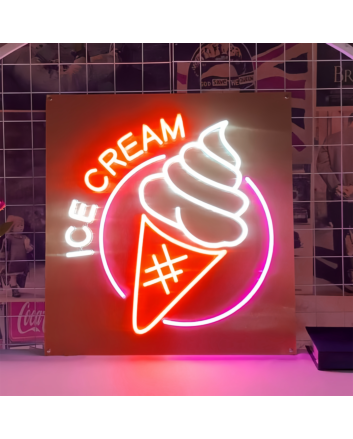 Customize Satisfy Your CravingsDelicious Ice Cream Neon Sign