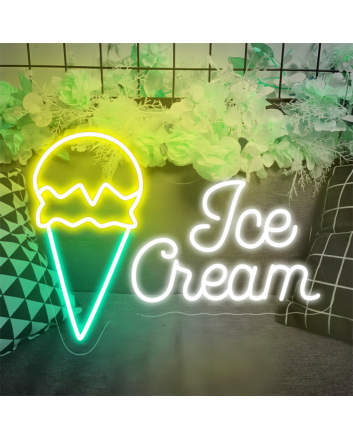Customize Scoop and Smile Neon Ice Cream Cone